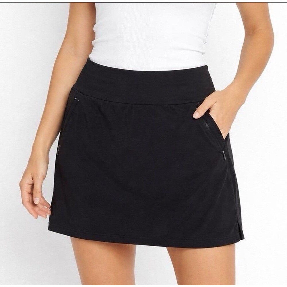 NWT ATHLETA Women’s Black Soho Skirt Skort with Built in Shorts SZ 16